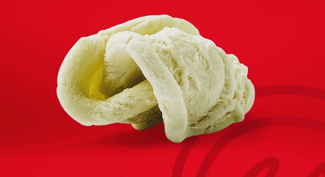 Orecchiette, the traditional pasta from Puglia, against a red background